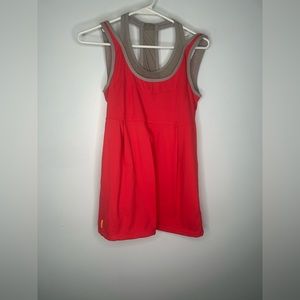 Lole Orange Red Racerback Athletic Tank Support Bra Size M